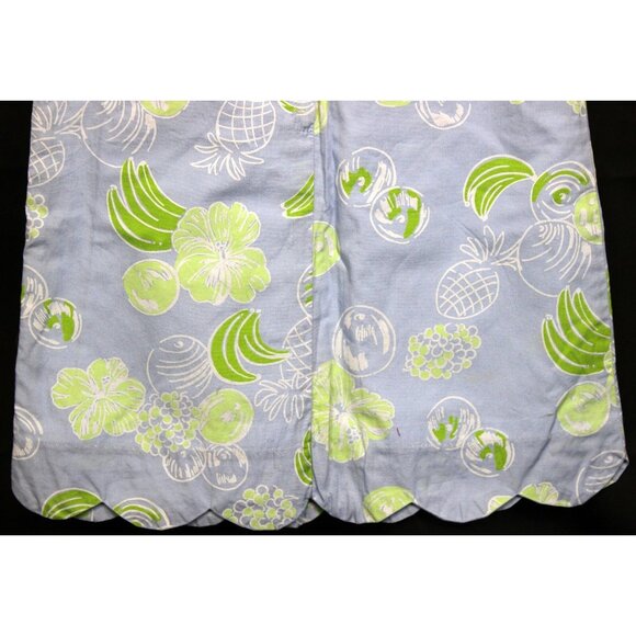 Lilly Pulitzer Girls A-Line Dress sz 4 Scallop Hem Banana Pineapple Hibiscus Lim - Picture 6 of 8